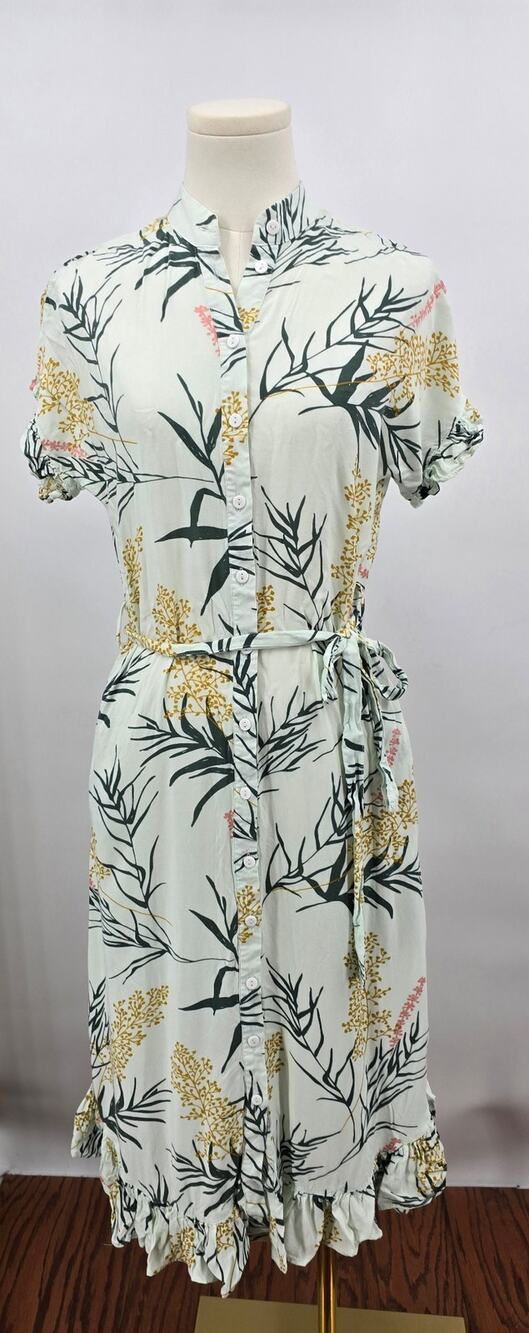 Down East Boho Floral Light Weight‎ Full Button Maxi Dress